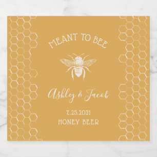 Muster für Bienen und Golden Honeycomb Bierflaschenetikett