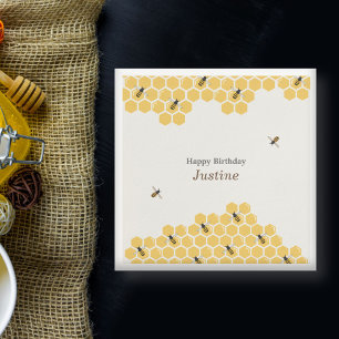 Muster für Bienen und Honeycomb Serviette
