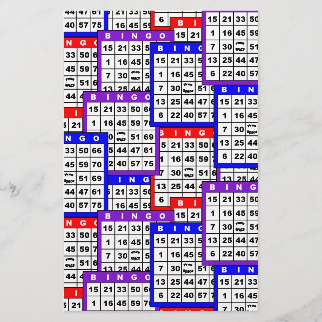 Muster für Bingokarten (Vorderseite)