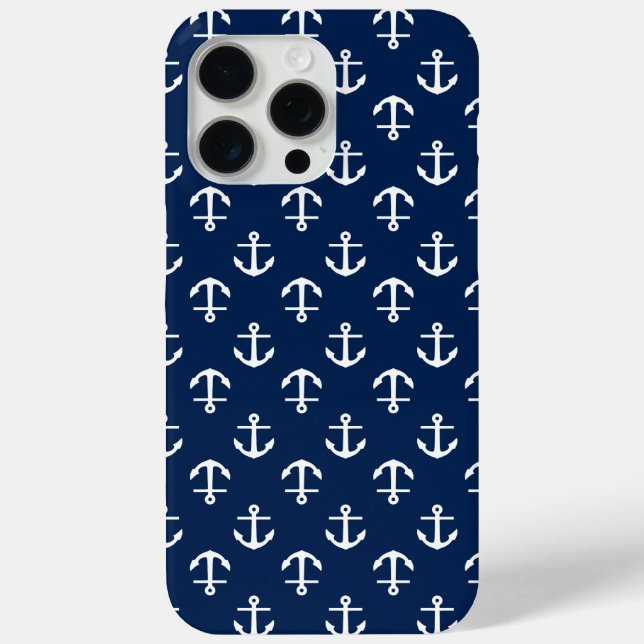 Muster für blaue Anker iPhone 15 Pro Max Hülle (Rückseite)