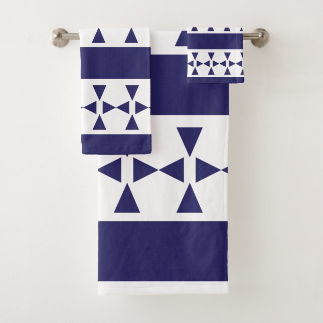 Muster für blaue Dreiecke Badhandtuch Set (Insitu)
