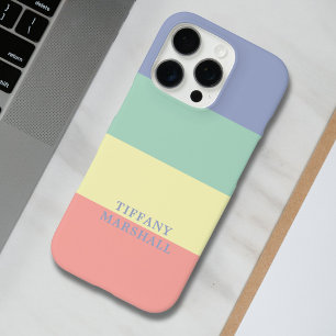 Muster für blaue, grüne Gelbe und korallenrosa Str iPhone 16 Pro Hülle