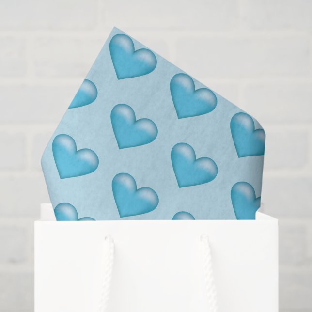 Muster für blaue Herzen Seidenpapier (Geschenktüte)