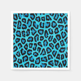 Muster für blaue Leoparden Serviette