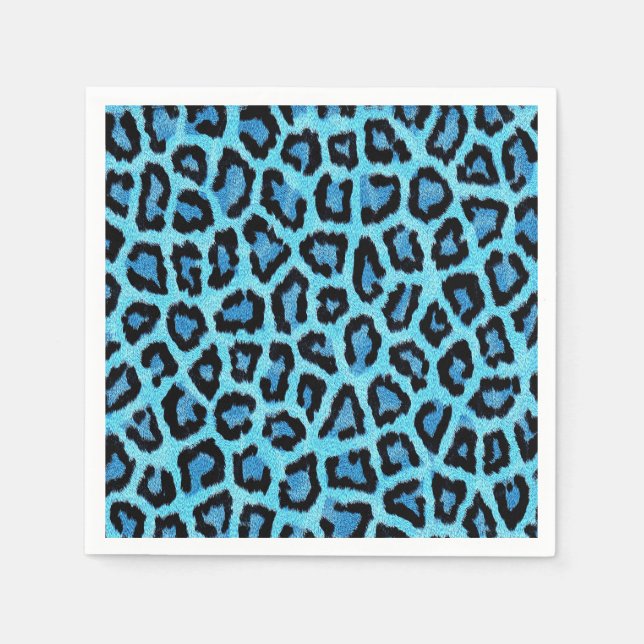 Muster für blaue Leoparden Serviette (Vorderseite)
