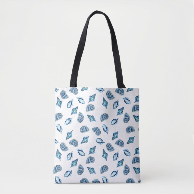 Muster für blaue Muscheln Tasche (Vorderseite)
