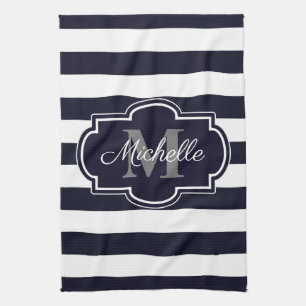 Muster für blaue Navy Stripes Geschirrtuch
