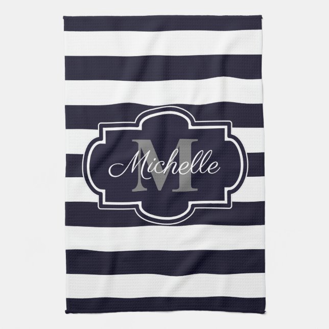 Muster für blaue Navy Stripes Geschirrtuch (Vertikal)