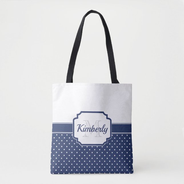Muster für blaue Punkte Tasche (Vorderseite)