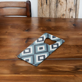 Muster für blaue Quadrate Geldbeutel Flaschenöffner