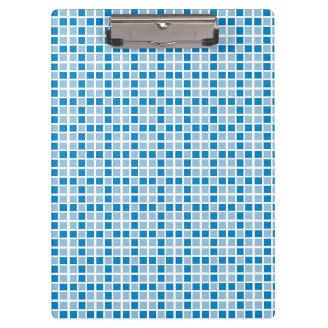 Muster für blaue Quadrate Klemmbrett (Vorderseite)