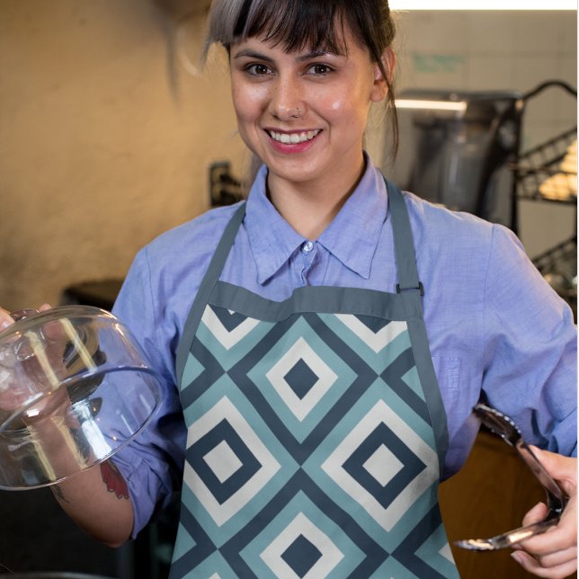 Muster für blaue Quadrate Schürze (3d geometric shape pattern )