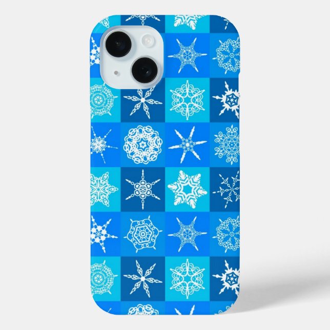 Muster für blaue Schneeflocken Case-Mate iPhone Hülle (Rückseite)
