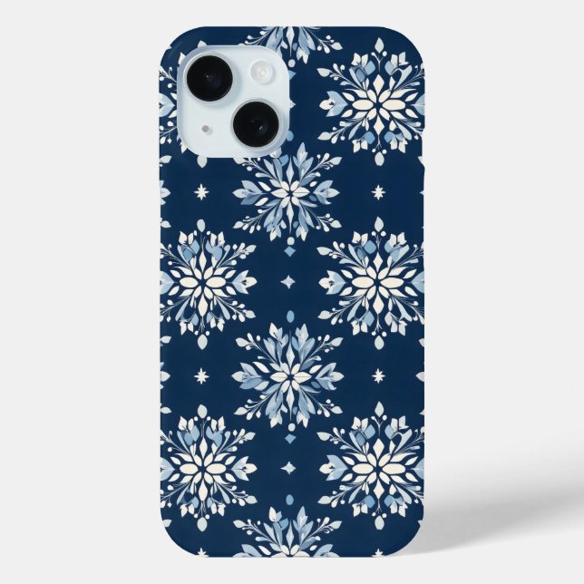 Muster für blaue Schneeflocken Case-Mate iPhone Hülle (Rückseite)