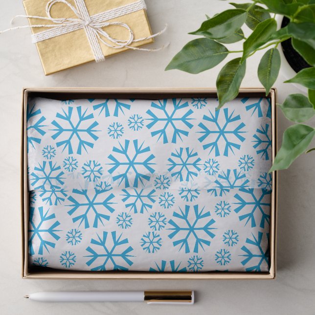 Muster für blaue Schneeflocken Seidenpapier (Geschenk)