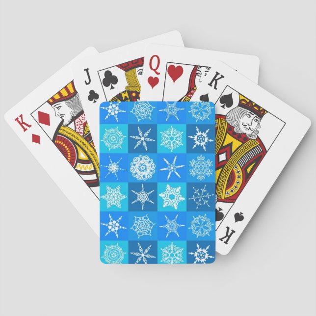 Muster für blaue Schneeflocken Spielkarten (Rückseite)
