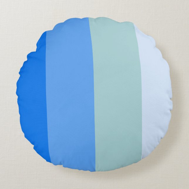 Muster für blaue Streifen Rundes Kissen (Vorderseite)