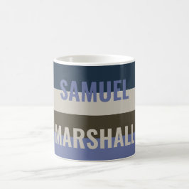 Muster für blaue und braune Streifen Kaffeetasse