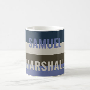 Muster für blaue und braune Streifen Kaffeetasse