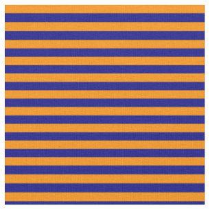 Muster für blaue und dunkle Orangenstreifen Stoff