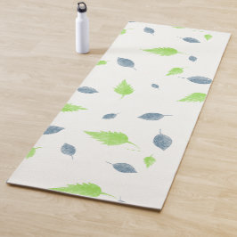 Muster für blaue und grüne Blätter Yogamatte