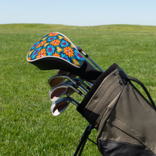 Muster für blaue und orange Blume Golf Headcover