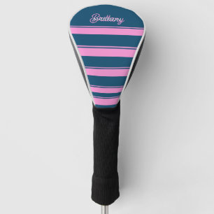 Muster für blaue und rosa Streifen Personalisiert Golf Headcover