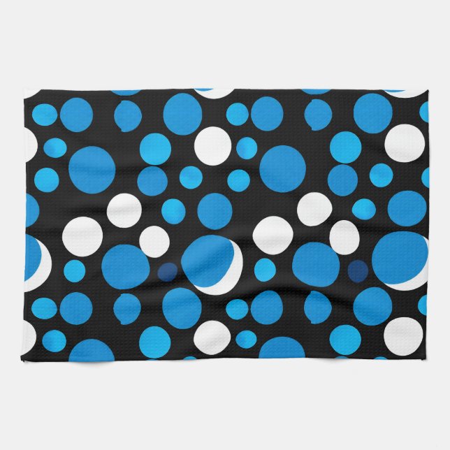 Muster für blaue und weiße Kreise Geschirrtuch (Horizontal)