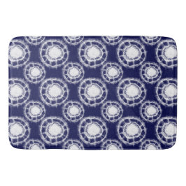 Muster für blaue und weiße Shibori-Kreise Badematte