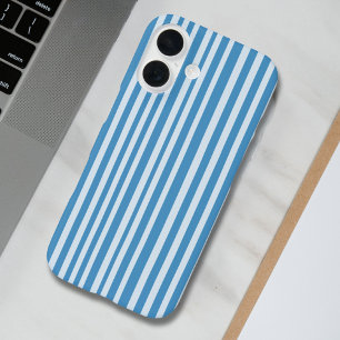 Muster für blaue Vintage Streifen iPhone 16 Hülle