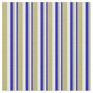 Muster für blaue, weiße und dunkle Khaki-Linien Stoff