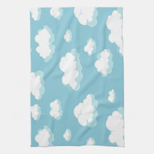 Muster für blauen Himmel und Wolken Geschirrtuch