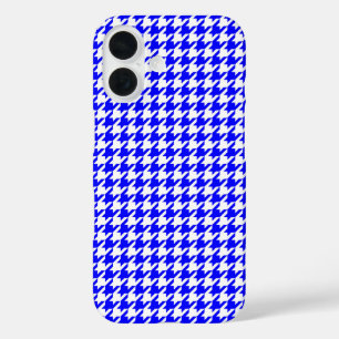 Muster für blaues und weißes geometrisches Hahnent iPhone 16 Hülle