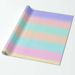 Muster für blaugelb rosa grüne Pastellstreifen Geschenkpapier