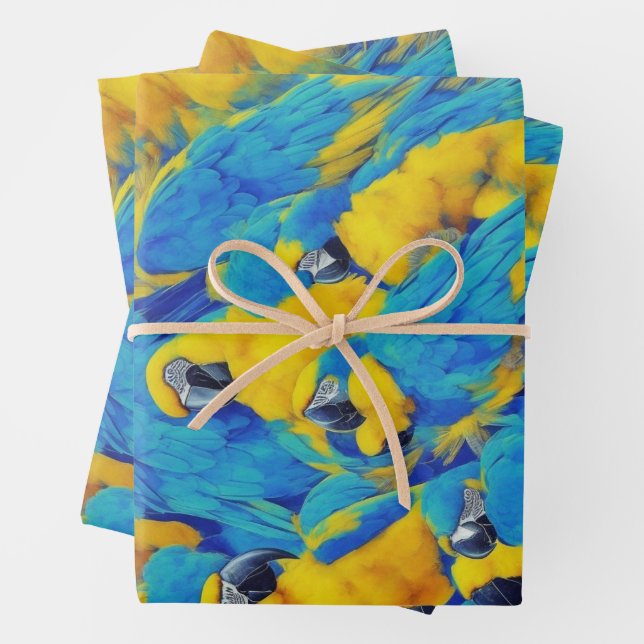 Muster für Blue & Gold Macaws Geschenkpapier Set (Beispiel)