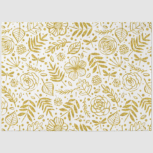 Muster für Blume aus Gold und Weiß Seidenpapier