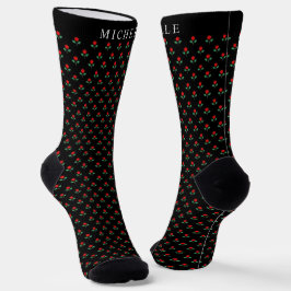 Muster für Blume der benutzerdefinierten Schwarzen Socken