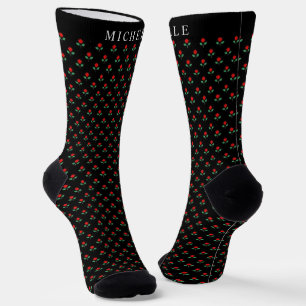 Muster für Blume der benutzerdefinierten Schwarzen Socken