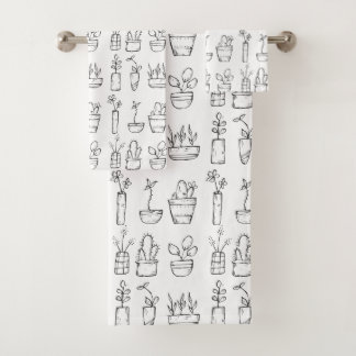 Muster für Blume und Pflanze Badhandtuch Set