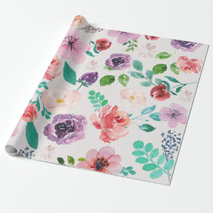 Muster für Blume von Pastell-Wasserfarben Geschenkpapier