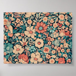 Muster für Bohemische Blume Poster