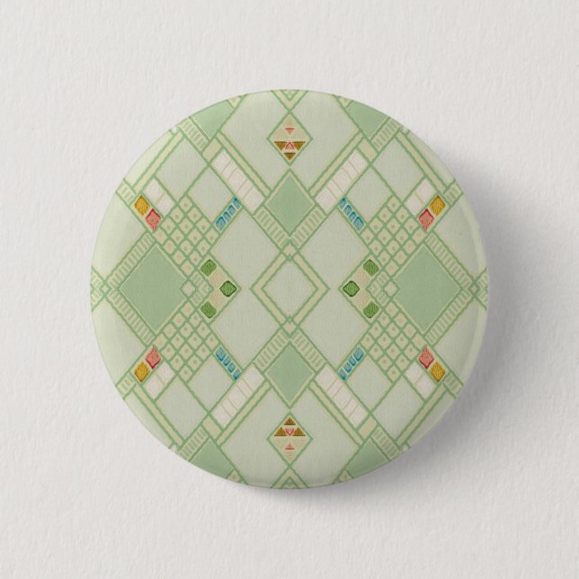 Muster für Bohemische, geometrische, hintere Linie Button (Vorderseite)