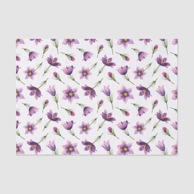 Muster für botanische Lila Blume Seidenpapier (Vorderseite)