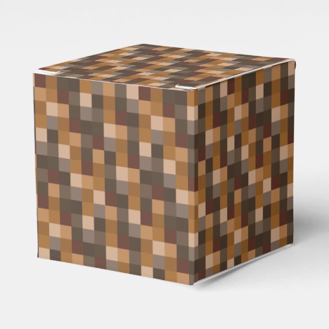 Muster für braune Pixel Geschenkschachtel (Vorderseite)