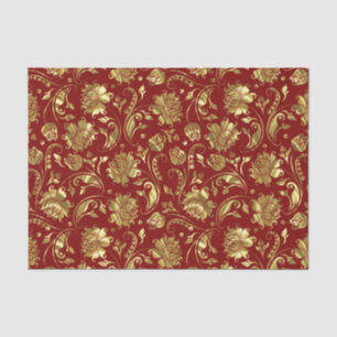 Muster für braune und goldene florale Damaskus Seidenpapier
