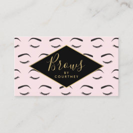 Muster für Bräune und Lashes Rosa/Schwarz/Gold Visitenkarte
