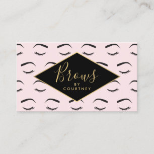 Muster für Bräune und Lashes Rosa/Schwarz/Gold Visitenkarte