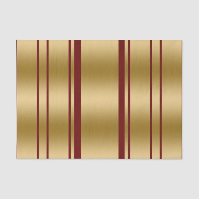 Muster für Burgund und Gold Streifen Seidenpapier (Vorderseite)