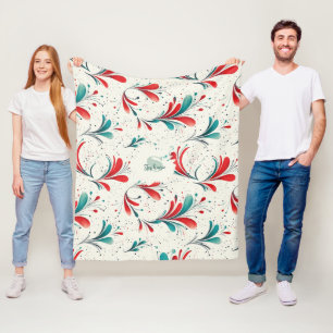 Muster für das blaue und das rote Paisley-Leaf (2) Fleecedecke