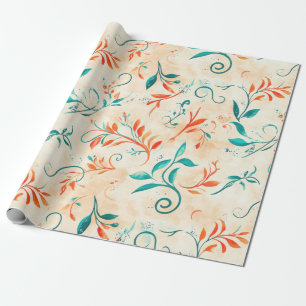 Muster für das blaue und das rote Paisley-Leaf (2) Geschenkpapier